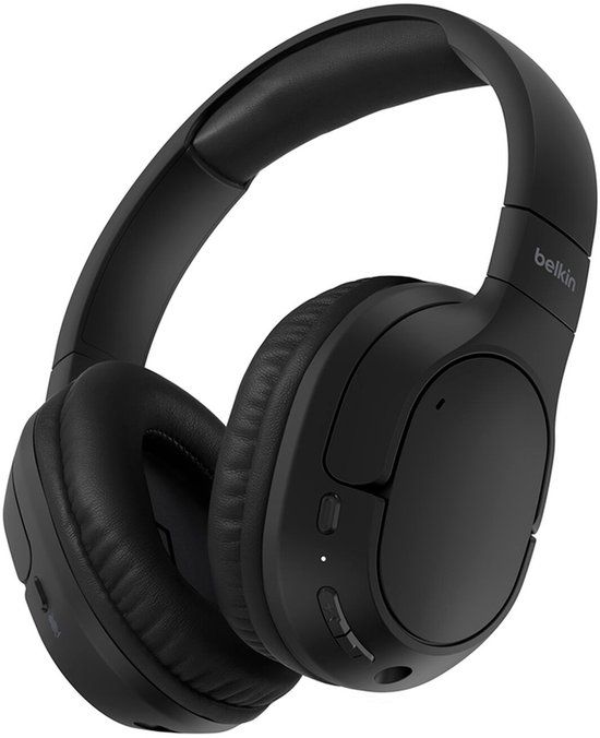 Belkin SoundForm Surround - Koptelefoon met micro - over oor - Bluetooth - draadloos, met bekabeling - USB-C, 3,5 mm-stekker - zwart
