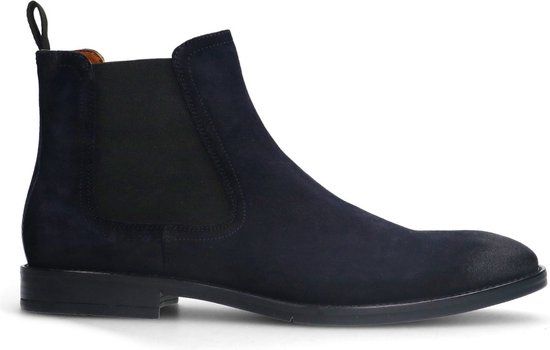 Manfield Blauwe suède chelsea boots Heren Maat 43