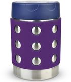 LunchBots Thermal Dots Medium - RVS Voedselthermos 350 ml - Lekvrije Thermos Lunchbox voor Warm Eten en Soep - Drievoudig Geïsoleerd - Houdt 6 Uur Warm - Siliconen Hoes met Stippen - Vaatwasserbestendig - Voor School en Werk - Paars
