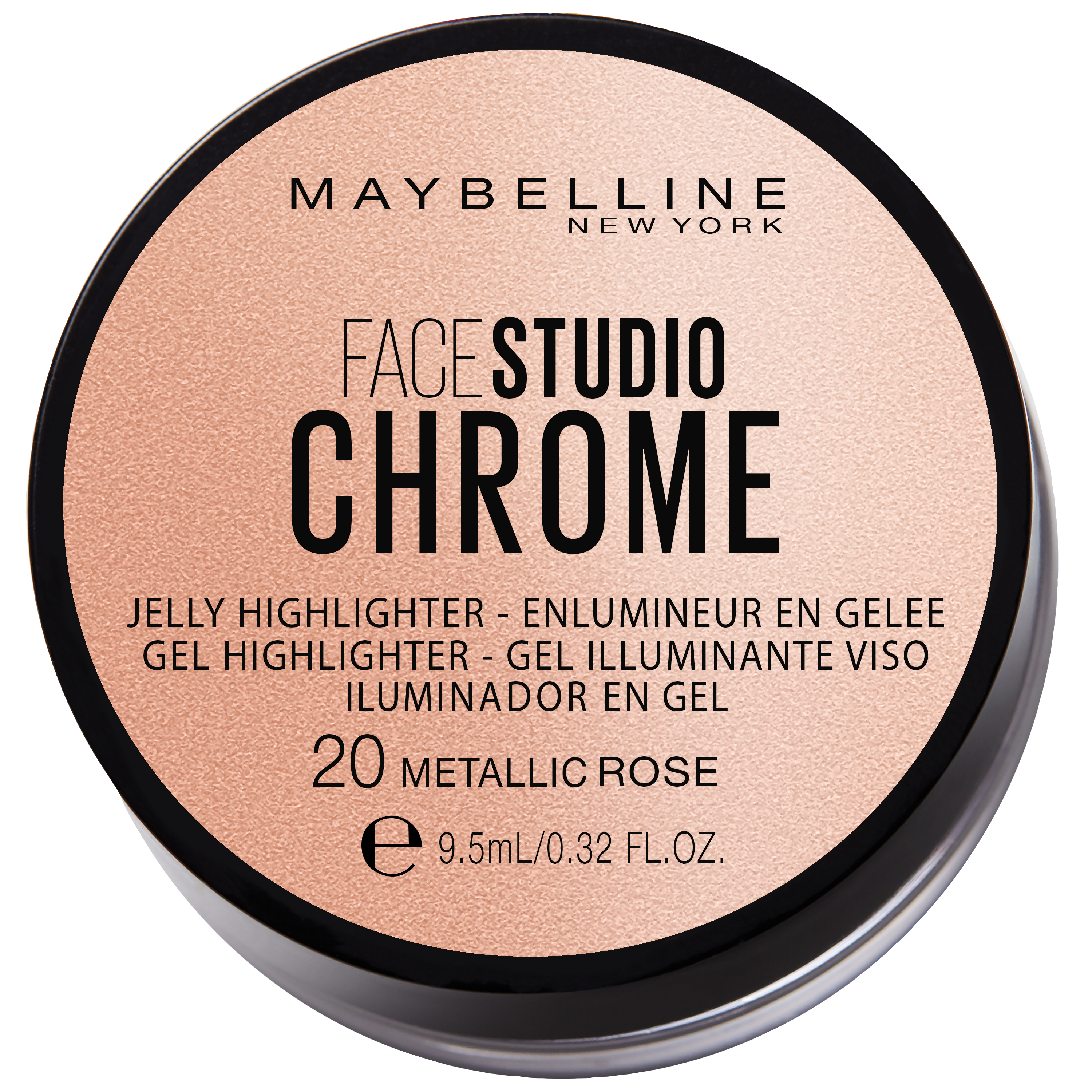 Maybelline Facestudio Chrome Jelly Highlighter - 20 Metallic Rose - Highlighter - 9,5 ml