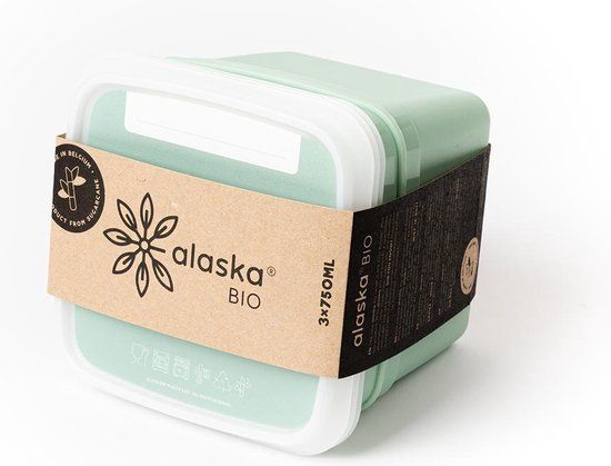 Amuse Alaska BIO Diepvriesdozen - Set van 3 - 750 ml - Muntgroen