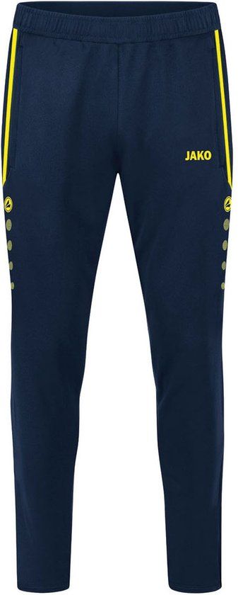Jako Allround Sportbroek - Unisex - Maat 164 - navy - geel