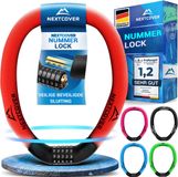 NEXTCOVER® Cijferslot Fietsslot - Het origineel - [SAFESECURE] Hoge veiligheid - Fietssloten met 5-cijferige cijfercode, cijferslot fiets staal - Fietsslot perfect voor e-bike - Kettingslot Rood