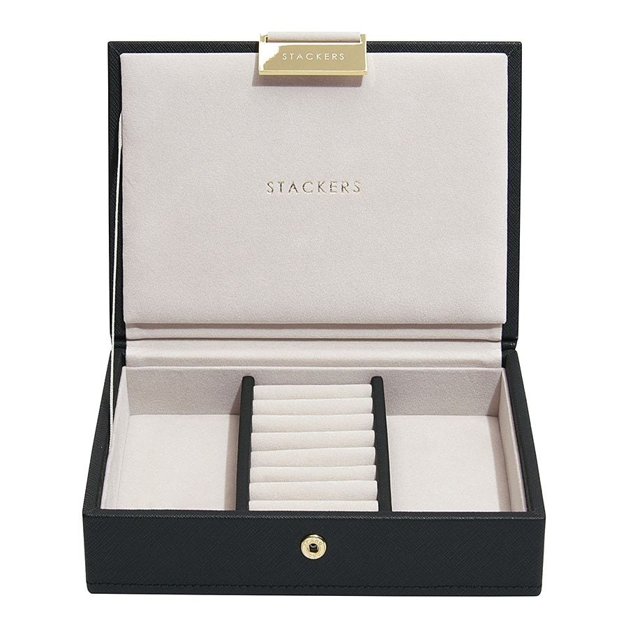 Stackers Mini Lidded Black & Grey Sieradenkoffer