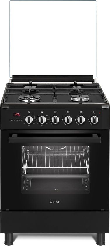 Wiggo WO-E639R(BB) - 60 cm Gasfornuis - Zwart