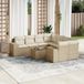 Maison Exclusive - Ensemble de jardin pour le jardin, 9 pièces, avec coussins, beige, en polyrotin