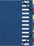 Exacompta 6x Sorteermap HARMONIKA® met uitrekbare rug en uitgesneden vensters - 12 indelingen - Blauw - 55122E