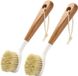 Set de 2 brosses à vaisselle en bois avec long manche