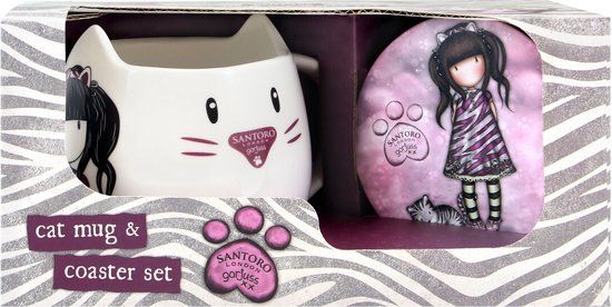 Gorjuss Ruby Wild Coasters Set - 2 Pieces - Ceramic - Grey