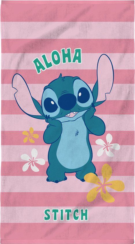 Disney Lilo & Stitch Strandlaken Ohana - 70 x 120 cm - Katoen - Roze
