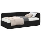 vidaXL Hoek Bed Frame Zwart 90 x 190 cm Stof
