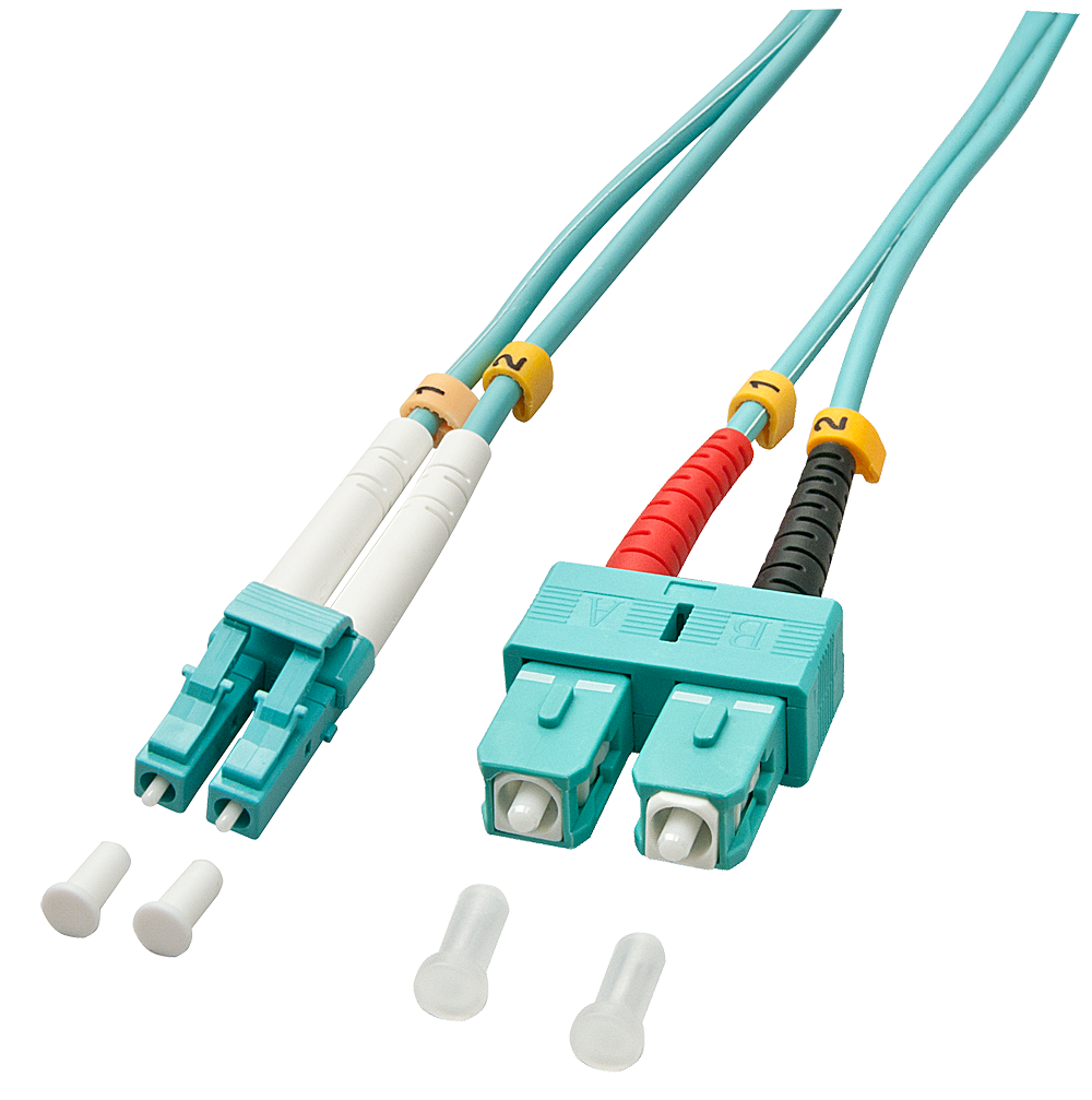 LINDY OM3 LC - SC Duplex Fiber Optic Cable - 15m
