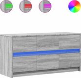 vidaXL Tv-meubel met LED, bewerkt hout, grijs sonoma eiken, 100x34x50 cm