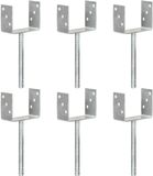 vidaXL Grondankers - 6 stuks - 12x6x30 cm - Gegalvaniseerd staal - Zilverkleurig