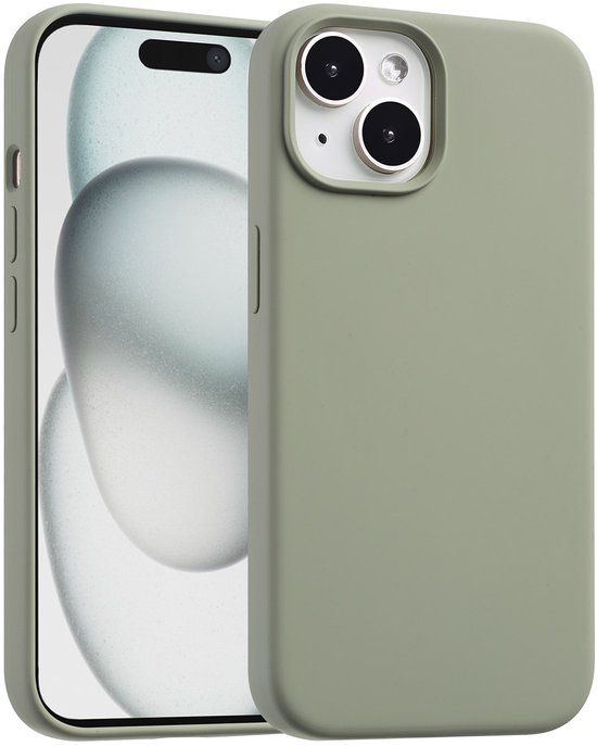Accezz Liquid Silicone Backcover met MagSafe voor de Apple iPhone 15 - Cooper Green