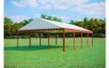 Tente de réception 6x8 m STANDARD PLUS – PVC 500 g/m², ignifuge, tubes en acier galvanisé Ø38 mm, jusqu'à 96 personnes - Rouge-blanc
