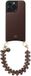 AVY Étui en cuir pour Apple iPhone 14 Pro Max | Compatible MagSafe | Étui en cuir avec cordon de téléphone | Bracelet | Chocolat | Cupid Leopard