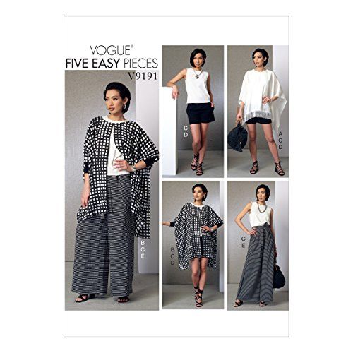 Vogue Patterns 9191ZZ - Poncho, Top, Shorts & Pants - Sizes LRG-XXL