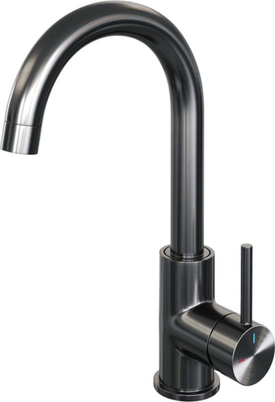 Brauer Gunmetal Edition Wastafelmengkraan Opbouw - Hoog - Rond - Gunmetal PVD