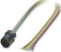Phoenix Contact - Contactblok - 8-polig, connector, recht, M12, polarisatie: A, Voorwandmontage, vierkante flens, afzonderlijke litzendraden, kabellengte: 0,5 m, 0,25 mm2, TPE-litzendraad, (1 stuk)