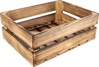 Creative Deco Natuurlijke Houten Doos, Houten krat, Houten kratjes | Geflamd | 40 x 30 x 15 cm | Ideaal voor Opbergcadeau Decoratie | voor Documenten Speelgoed Gereedschap | Houten kratten, Fruitkisten hout, Houten kratten doos, Opbergcadeau