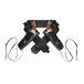 Saloon Shooter Western Dubbel Holster Met Riem Lederlook, Zwart