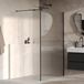 Brauer Oblivion Flow inloopdouche helder ribbelglas 120x200cm met zijwand 30cm incl. glascoating mat zwart