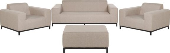 Beliani Loungeset stof beige/zwart ROVIGO