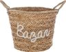 Atmosphera Opbergmand Bazar - rond - riet - naturel - 40 x 36 cm - opvouwbaar