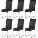 Yaheetech Eetkamerstoelen, schommelstoel, 6-delige set, keukenstoel, kunstleer, 135 kg belastbaar, zwart