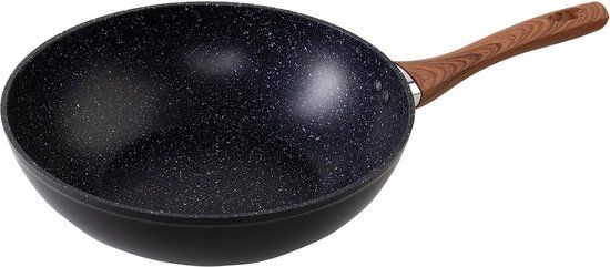Wenco Premium Wokpan - Ø 28 cm - Geschikt voor Inductie - Zwart/Bruin