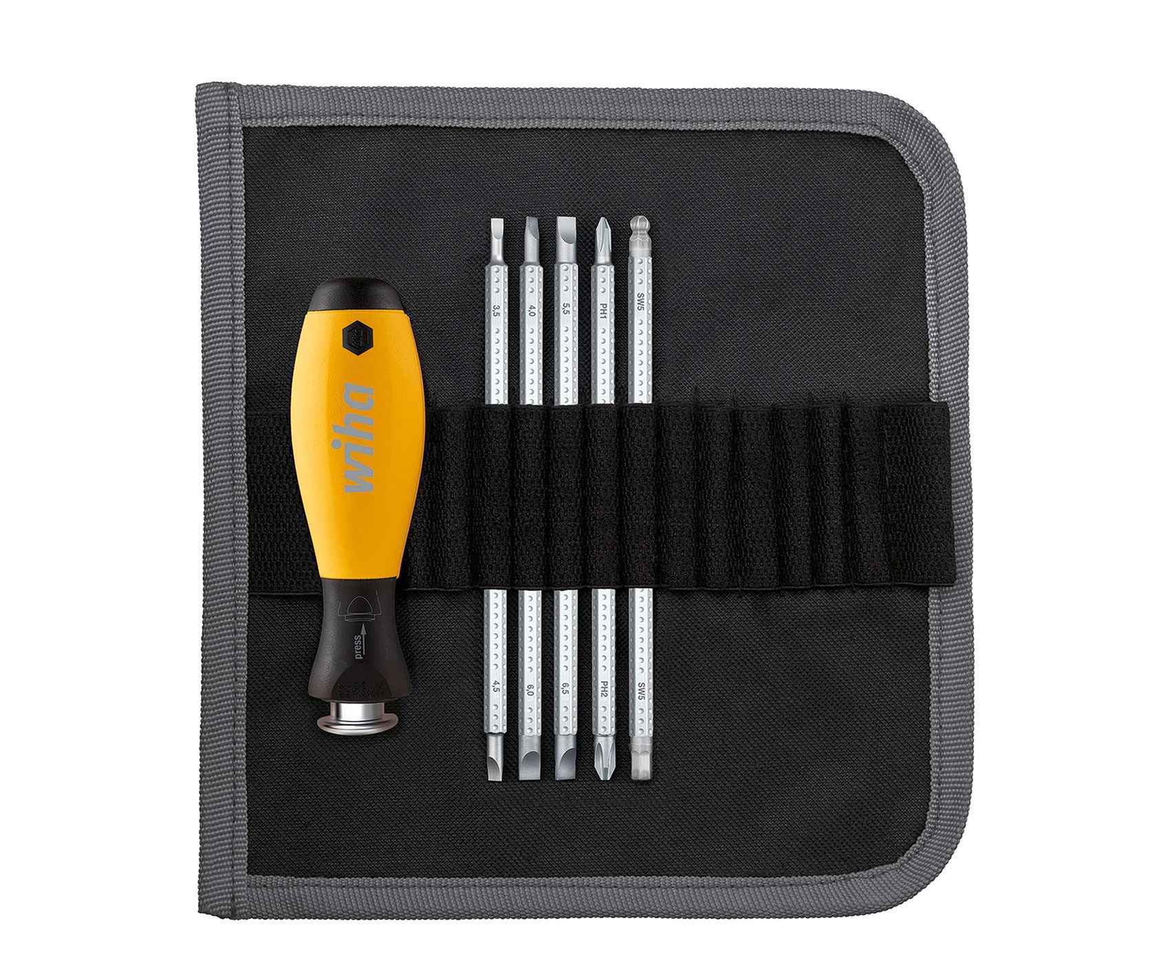 Wiha 31497 Handschroevendraaiers - Zwart - 6 Bits - Met Koffer