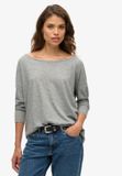 Superdry - Jersey top met lange mouwen - Dames - Smoke Grey Marl