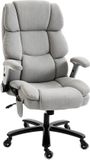 HOMCOM Heavy-Duty Office Chair-Schneeflanell (70% Baumwolle, 30% Polyester)-Hellgrau