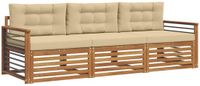 vidaXL Loungeset 3-delig Acaciahout Natuurlijk en Beige