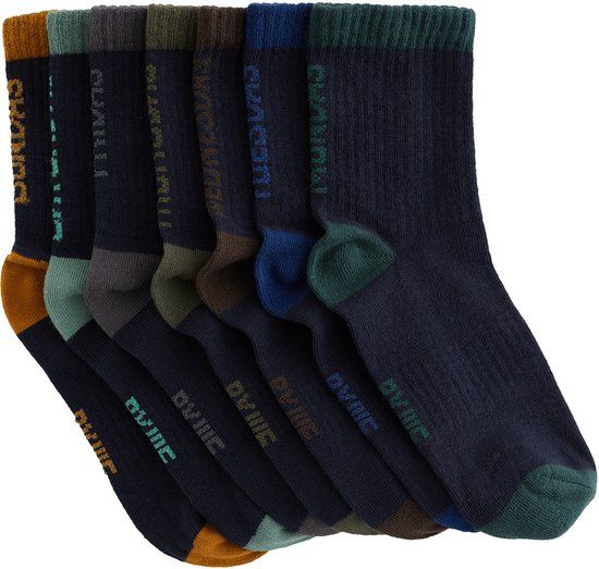 WE Fashion Jongens sokken met print, 7-pack, Maat 35-38, Multi-coloured