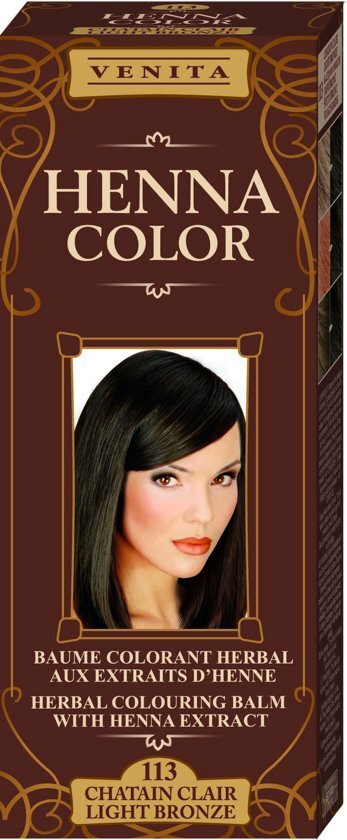 Venita HENNA COLOR BALSEM Light Brown nr.113 Kant-en Klare Natuurlijke Haarverf 0% PPD PTD Ammonia Peroxide etc