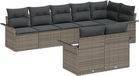 vidaXL Tuinbank Set 8-stuks Grijs Polyrattan