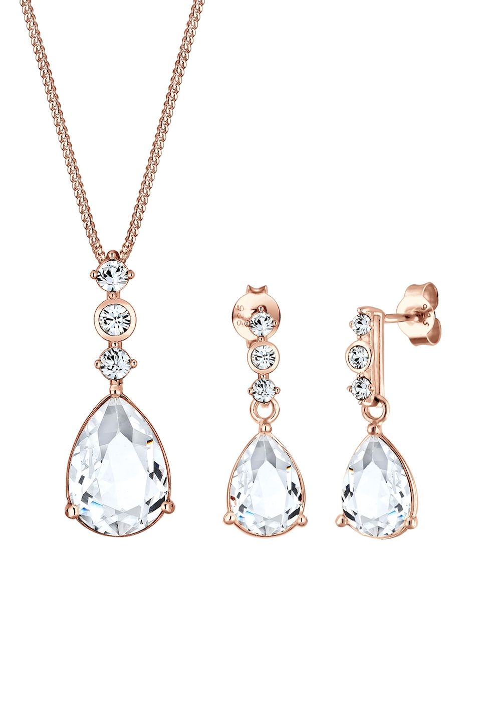 Elli PREMIUM Sieraden Set Dames - Druppels - 925 Sterling Zilver