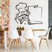 Sticker mural Cuisine Chef - 177x229 Cm - Noir
