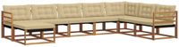 vidaXL - Buiten - bank - set - 8 - st - Natuurlijk - en - Beige - Massief - Acacia - Hout