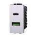IXTRIMA Dubbele USB-lader met 2 poorten, 3,1 A USB-C + USB A, kleur wit, compatibel met Bticino Living Light/International, 1 stuk