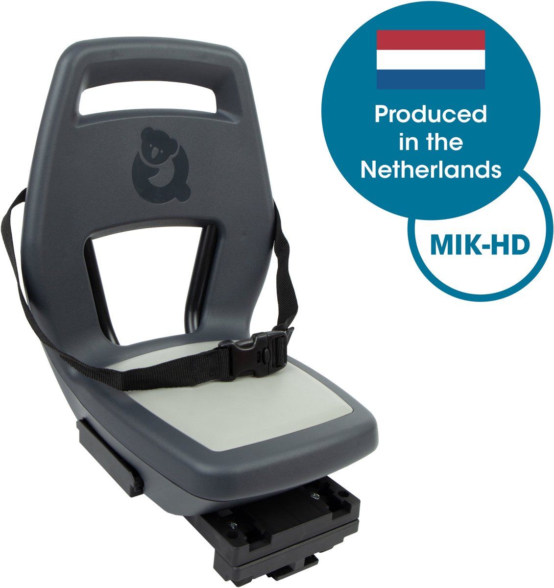 Qibbel Junior 6+ Fietsstoeltje Achter MIK HD – Granite Grey