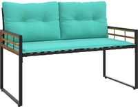 vidaXL Houten Laagbank 114 x 55 x 77 cm Turquoise
