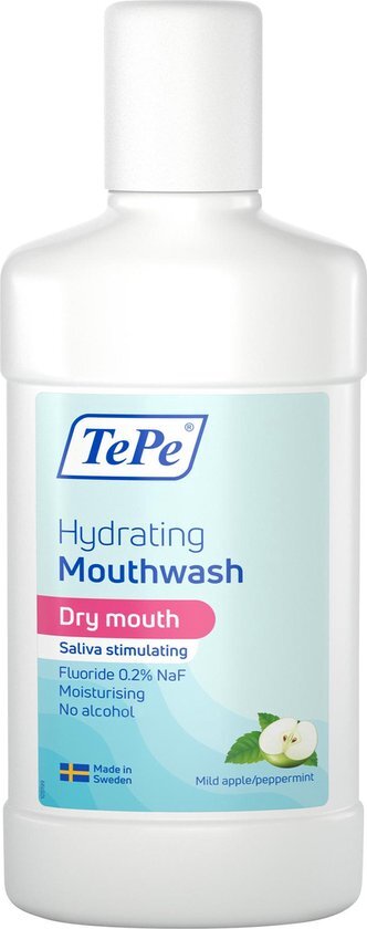 TePe Hydraterende Mondspoeling voor droge mond, Mild apple/peppermint – 500 ml