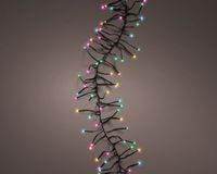 Lumineo LED cluster kerstverlichting 768 lampjes 6 meter soft multi colour zwart snoer
