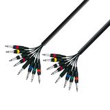 Adam Hall K3L8PP0500 audio kabel 5 m 8 x 6.35mm TRS 8 x 6.35mm Zwart