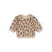 Feetje gebreide sweater met panterprint - zand