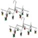 Sèche-linge - Étendoir pliable - Acier inoxydable - 10 pinces à linge - Lot de 2