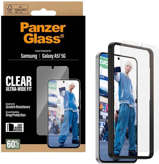PanzerGlass Samsung Galaxy A57 5G Ultra-Wide Fit with EasyAligner